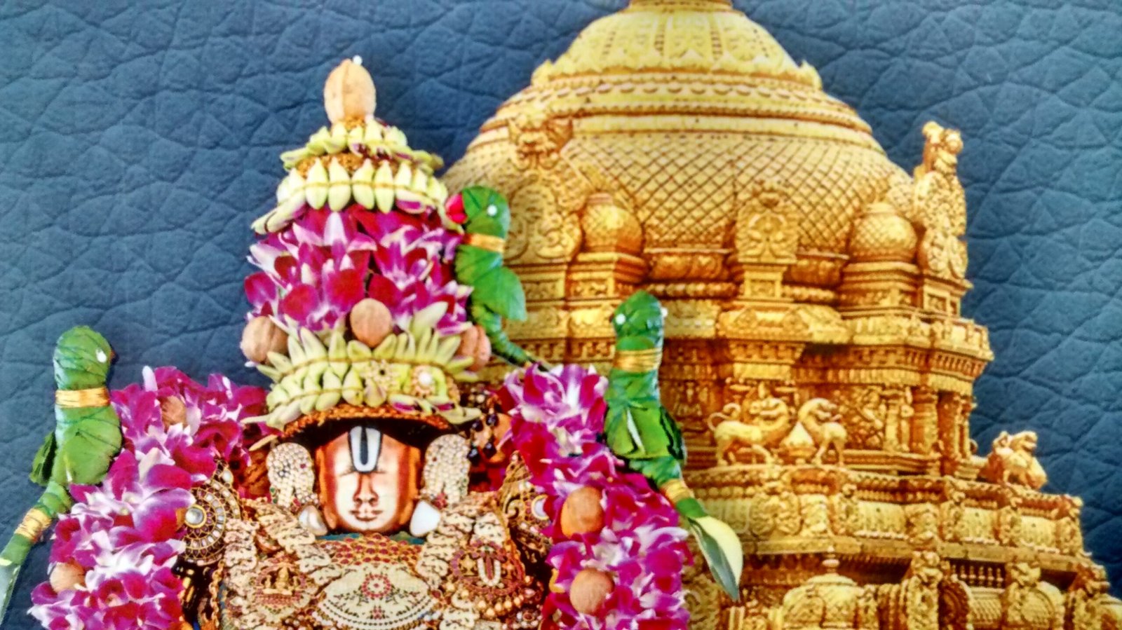 Lord Venkateswara and the Golden Gopuram of Tirumala temple